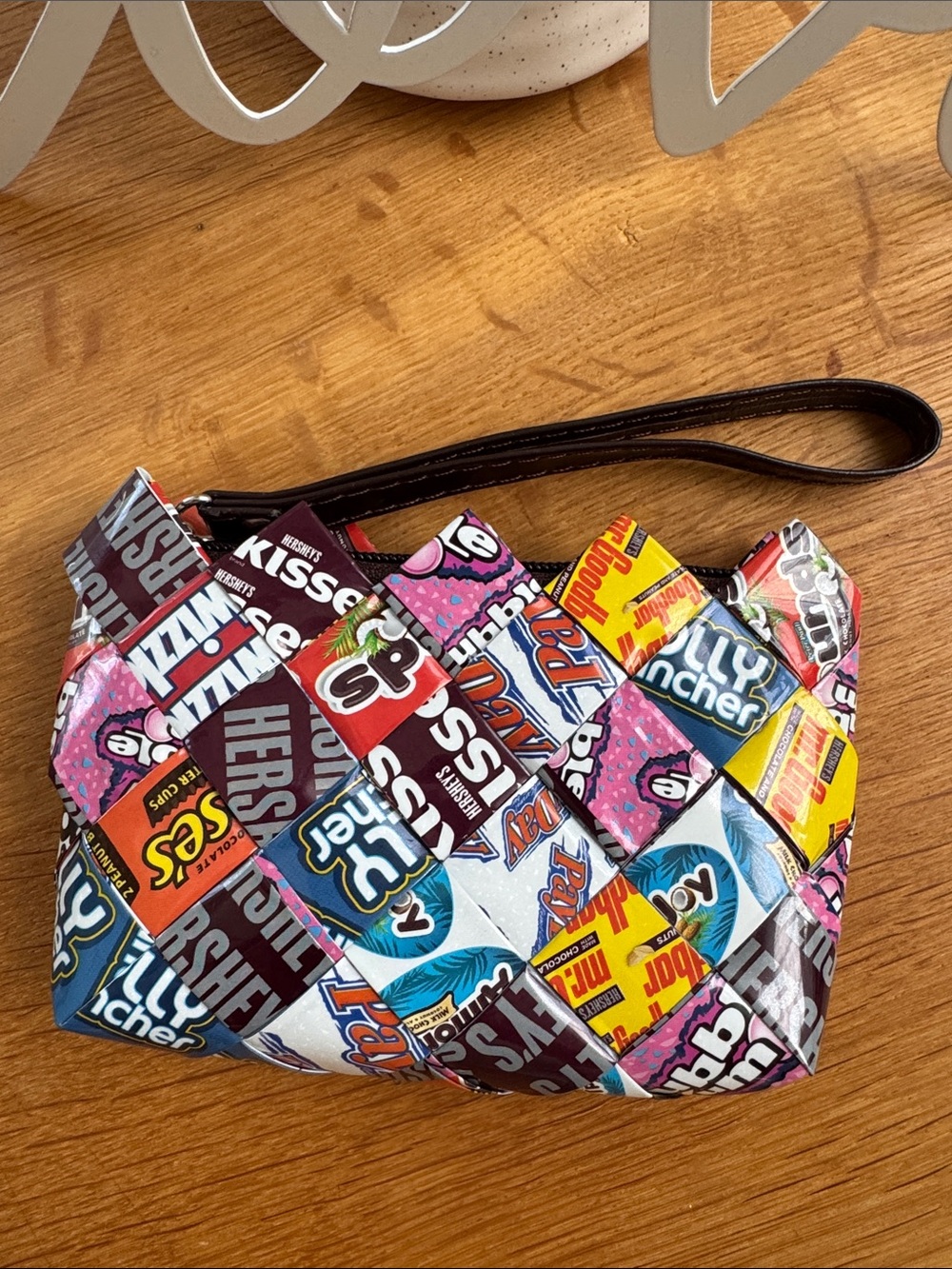 Candy Wrapper Patchwork Wristlet